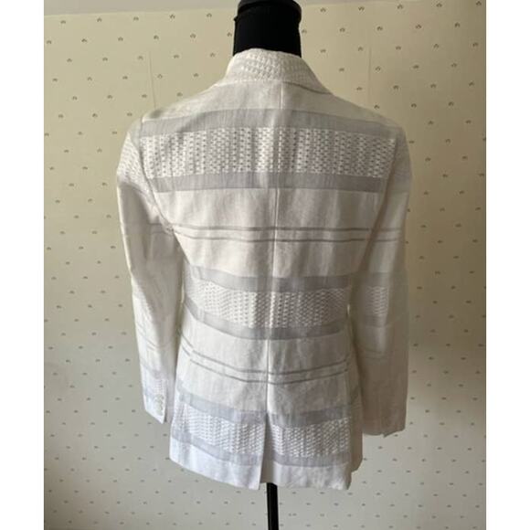 A|X ARMANI EXCHANGE White Cotton Blazer Size 6 - Picture 9 of 10
